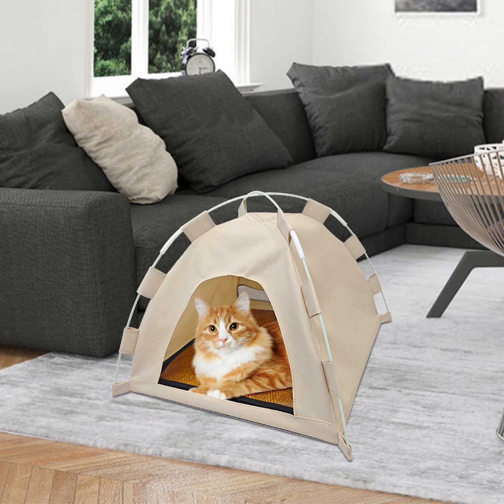 Foldable Portable Dog Tent - Indoor Outdoor Shelter with Removable Bed for Camping, Home, Small/Medium Dogs