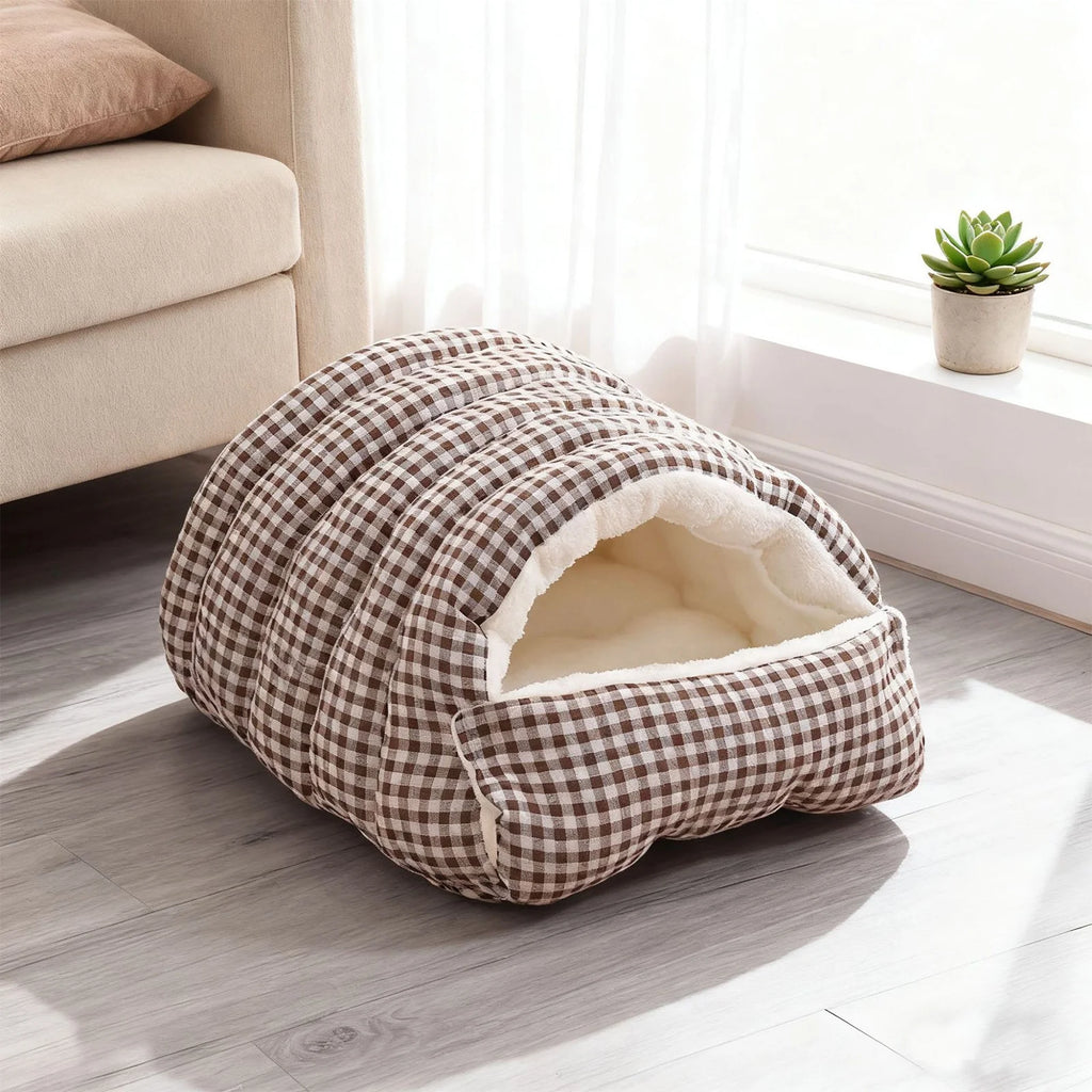 1 Pcs Dog Bed Self Warming Puppy House Cozy Cat Sleeping Tent Cave Beds Indoor Kitten Nest Kennel Hut for Small Medium Dog Cats