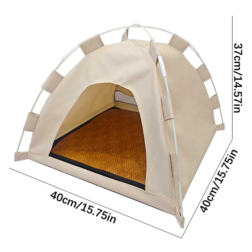 Foldable Portable Dog Tent - Indoor Outdoor Shelter with Removable Bed for Camping, Home, Small/Medium Dogs