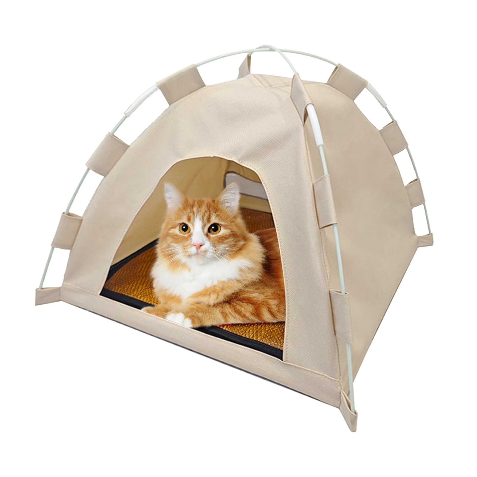 Foldable Portable Dog Tent - Indoor Outdoor Shelter with Removable Bed for Camping, Home, Small/Medium Dogs