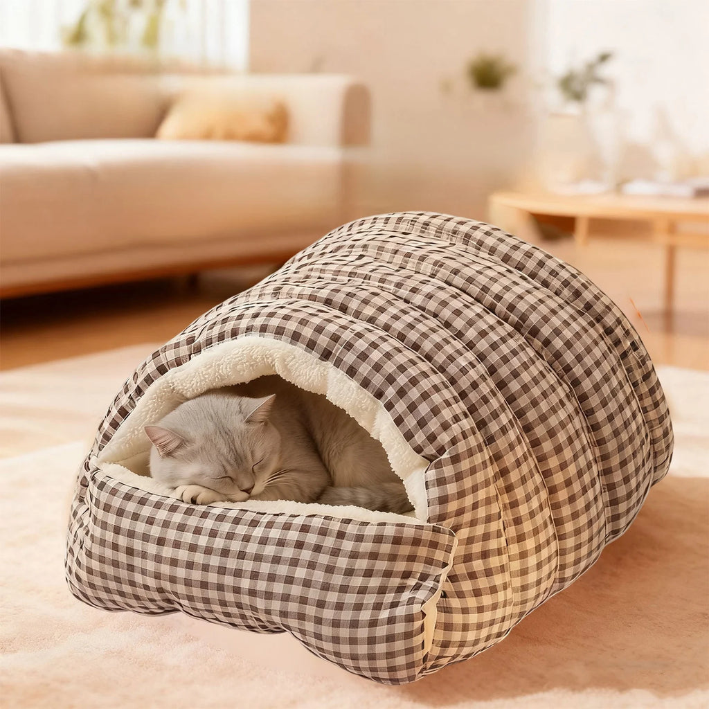 1 Pcs Dog Bed Self Warming Puppy House Cozy Cat Sleeping Tent Cave Beds Indoor Kitten Nest Kennel Hut for Small Medium Dog Cats
