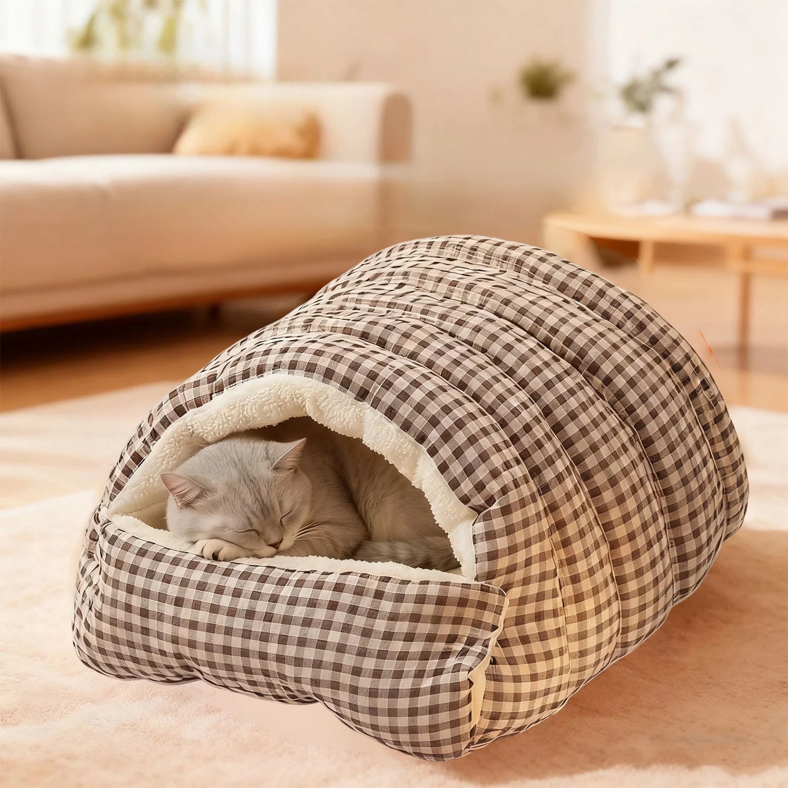 1 Pcs Dog Bed Self Warming Puppy House Cozy Cat Sleeping Tent Cave Beds Indoor Kitten Nest Kennel Hut for Small Medium Dog Cats