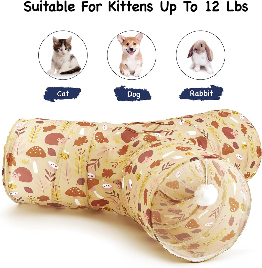 Pet Cat Tunnel Tube Cat Toys 3 Way Collapsible, Cat Tunnels for Indoor Cats，Kitt