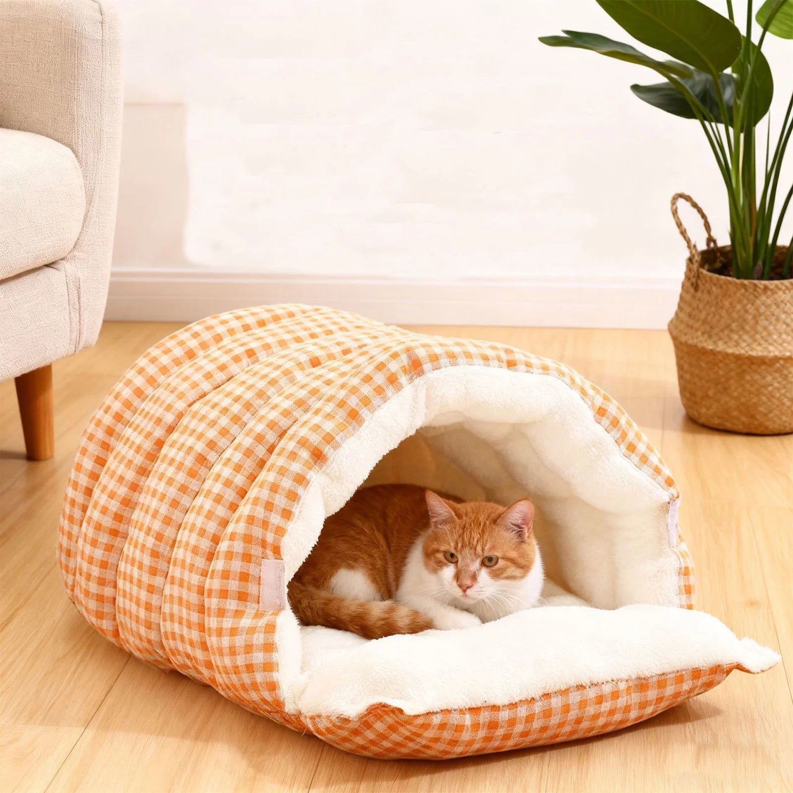 1 Pcs Dog Bed Self Warming Puppy House Cozy Cat Sleeping Tent Cave Beds Indoor Kitten Nest Kennel Hut for Small Medium Dog Cats