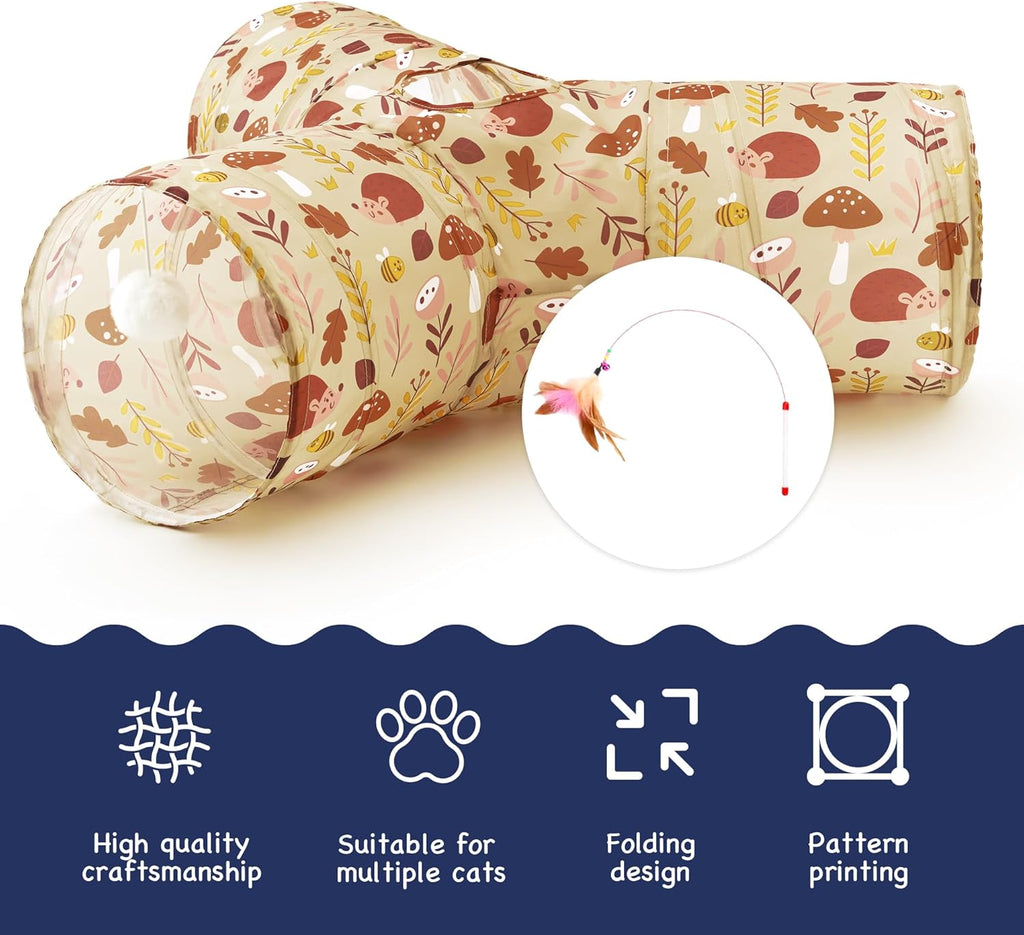 Pet Cat Tunnel Tube Cat Toys 3 Way Collapsible, Cat Tunnels for Indoor Cats，Kitt