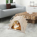 Foldable Portable Dog Tent - Indoor Outdoor Shelter with Removable Bed for Camping, Home, Small/Medium Dogs