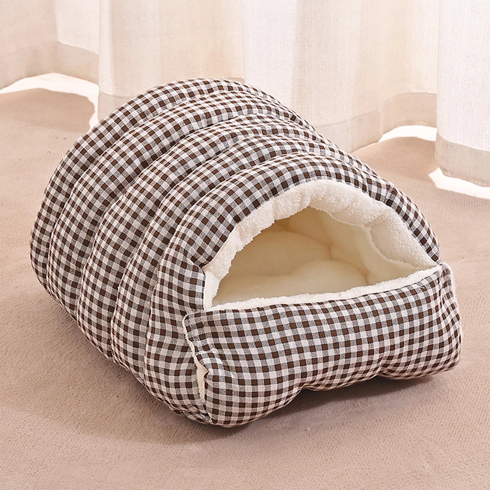 1 Pcs Dog Bed Self Warming Puppy House Cozy Cat Sleeping Tent Cave Beds Indoor Kitten Nest Kennel Hut for Small Medium Dog Cats