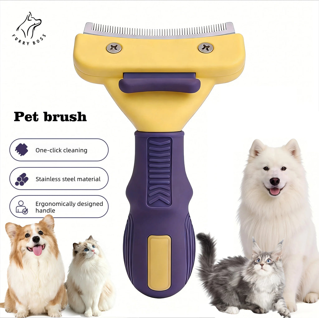Pet Brush, Pet Grooming Tool, Deshedding Comb, Teddy and Golden Retriever Hair Removal Brush, Pet Cleaning Supplies，Dog Brush