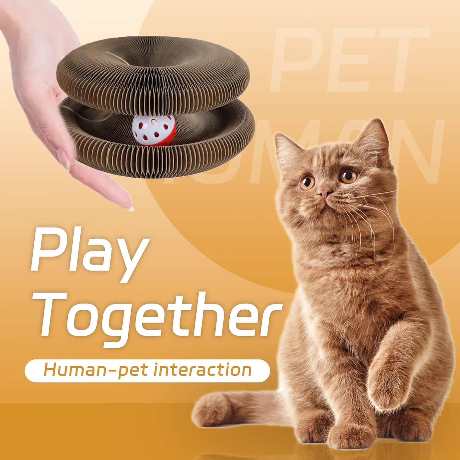 2 PCS Kitty Kurlz Cat Toy Magic Organ Cat Scratching Board Toy Kitty Curlz Foldable Accordion Cats Toy