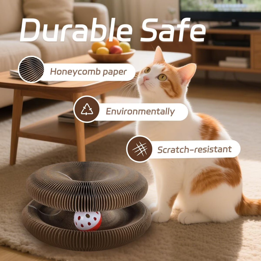 2 PCS Kitty Kurlz Cat Toy Magic Organ Cat Scratching Board Toy Kitty Curlz Foldable Accordion Cats Toy